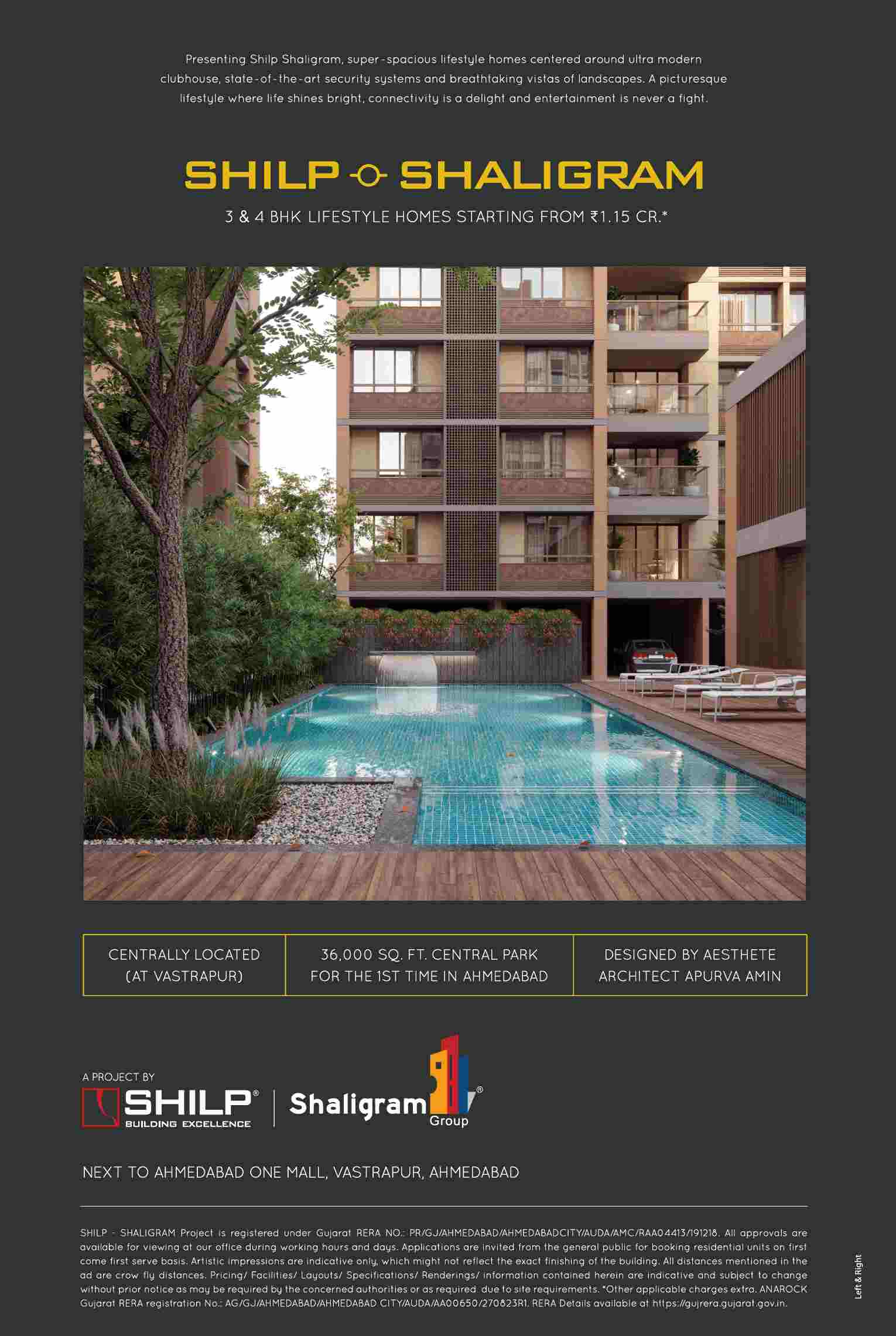 Presenting lifestyle homes @ 1.15 cr at Shilp Shaligram in Ahmedabad Update